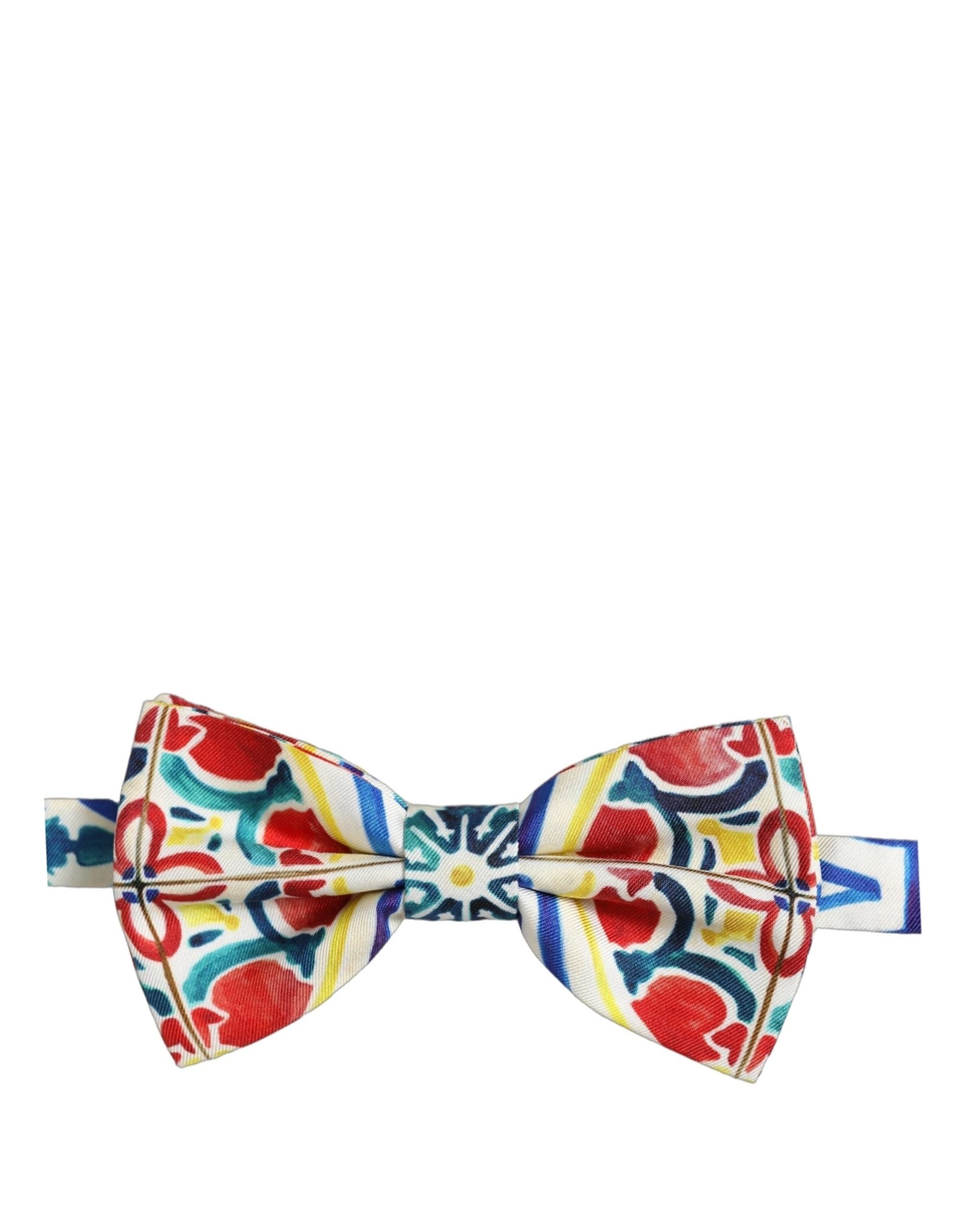 Dolce & Gabbana Dolce & Gabbana Men Multicolor Majolica Adjustable Neck Papillon Bow Men's Tie