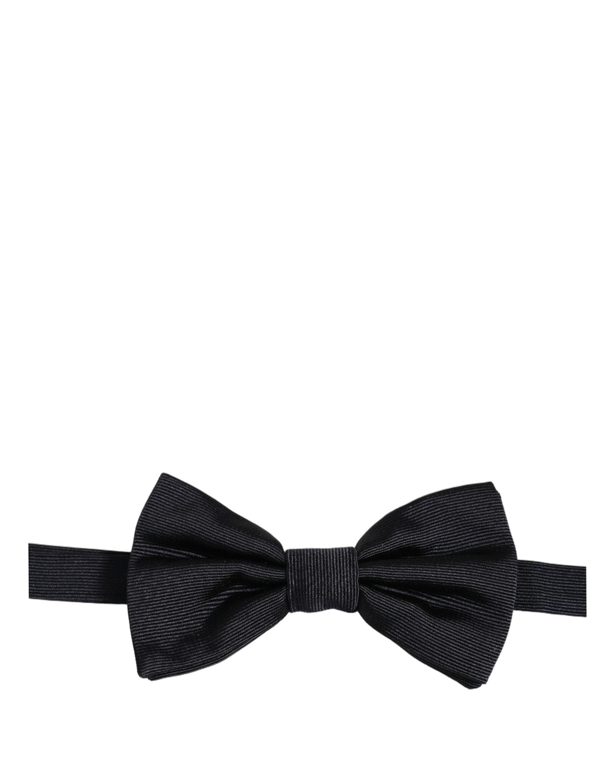 Dolce & Gabbana Dolce & Gabbana Men Black 100% Silk Adjustable Neck Papillon Bow Men's Tie