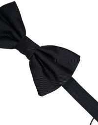 Dolce & Gabbana Dolce & Gabbana Men Black 100% Silk Adjustable Neck Papillon Bow Men's Tie