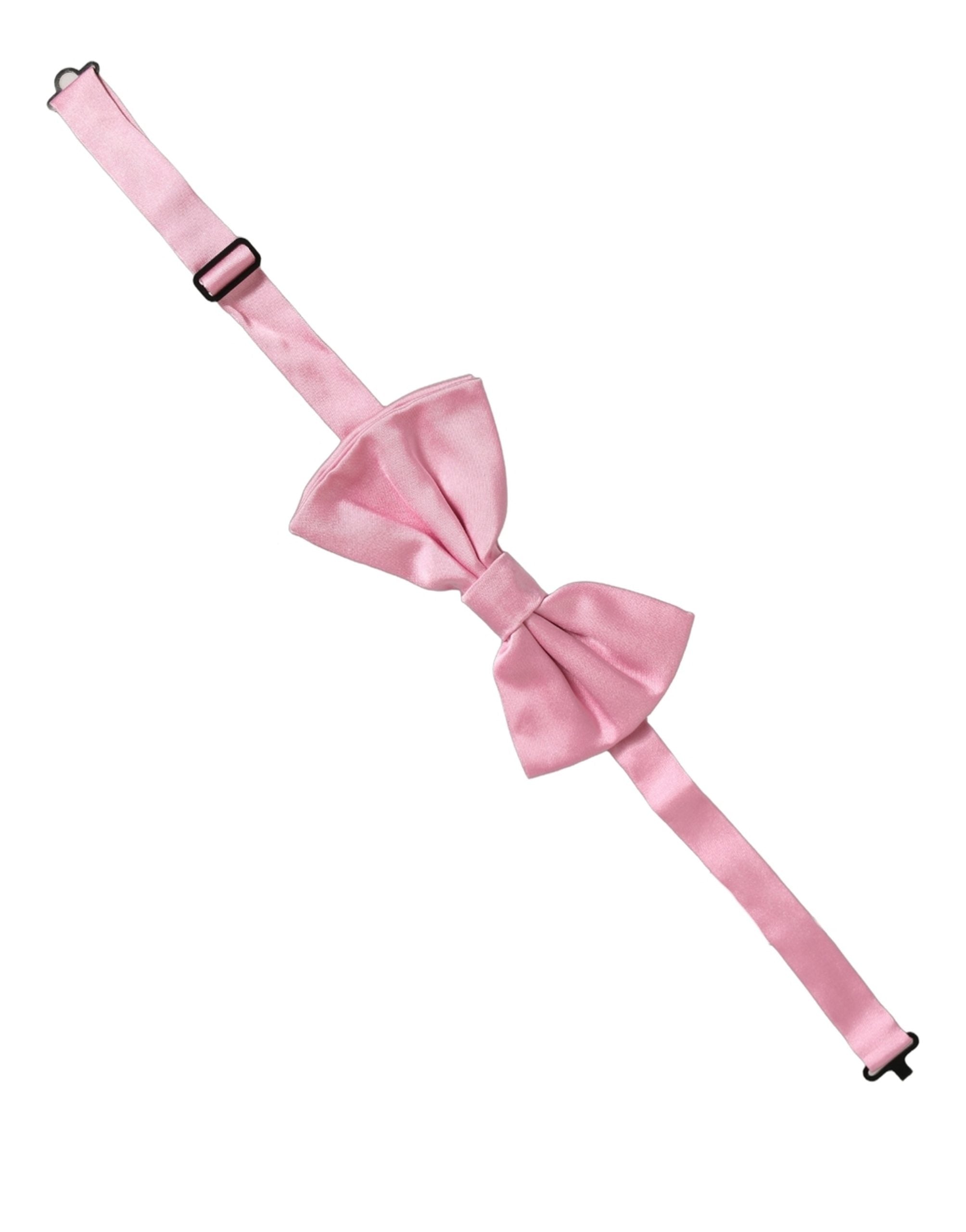 Dolce & Gabbana Dolce & Gabbana Men Pink 100% Silk Adjustable Neck Papillon Bow Men's Tie