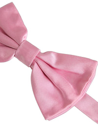 Dolce & Gabbana Dolce & Gabbana Men Pink 100% Silk Adjustable Neck Papillon Bow Men's Tie