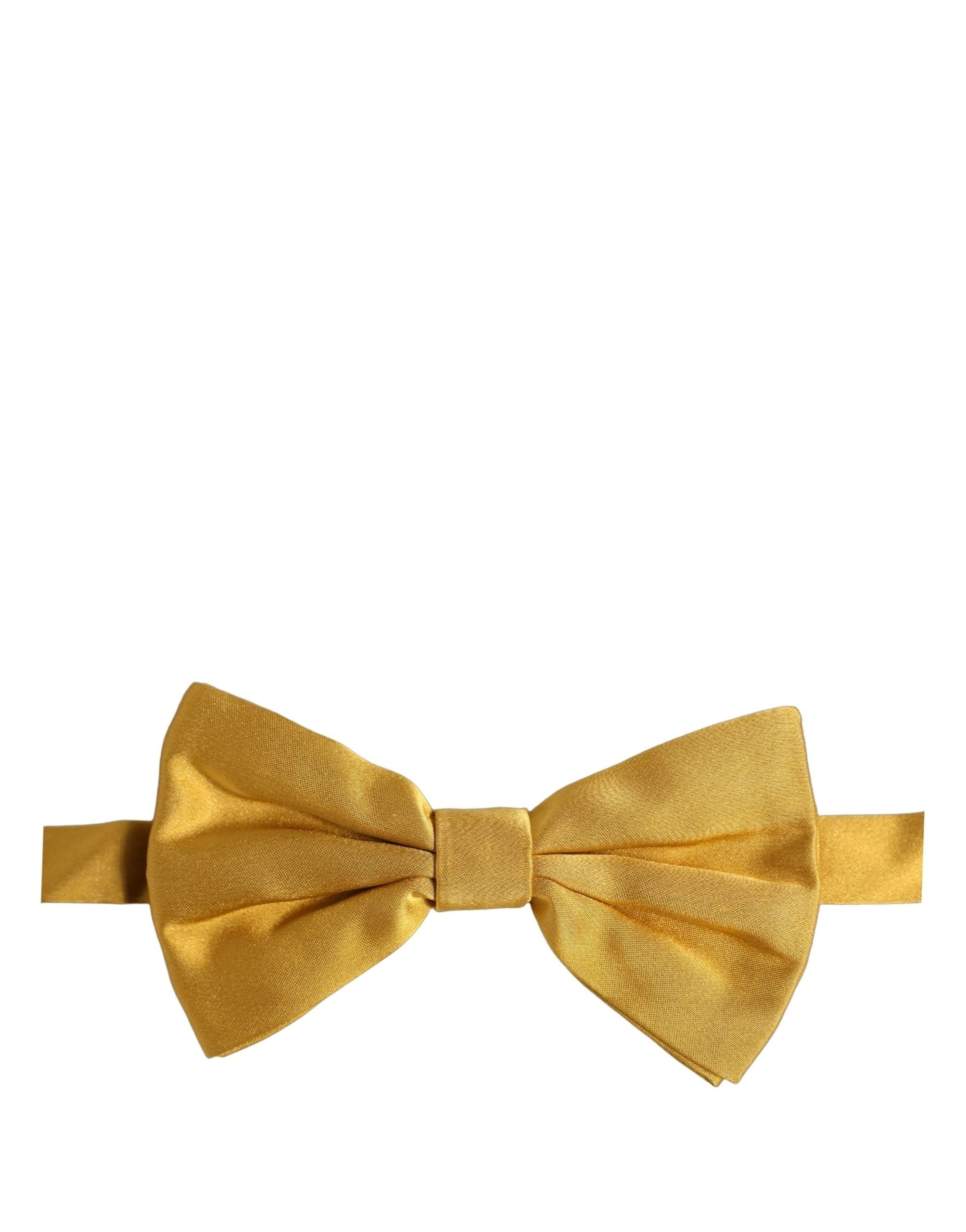 Dolce & Gabbana Dolce & Gabbana Men Yellow 100% Silk Adjustable Neck Papillon Bow Men's Tie