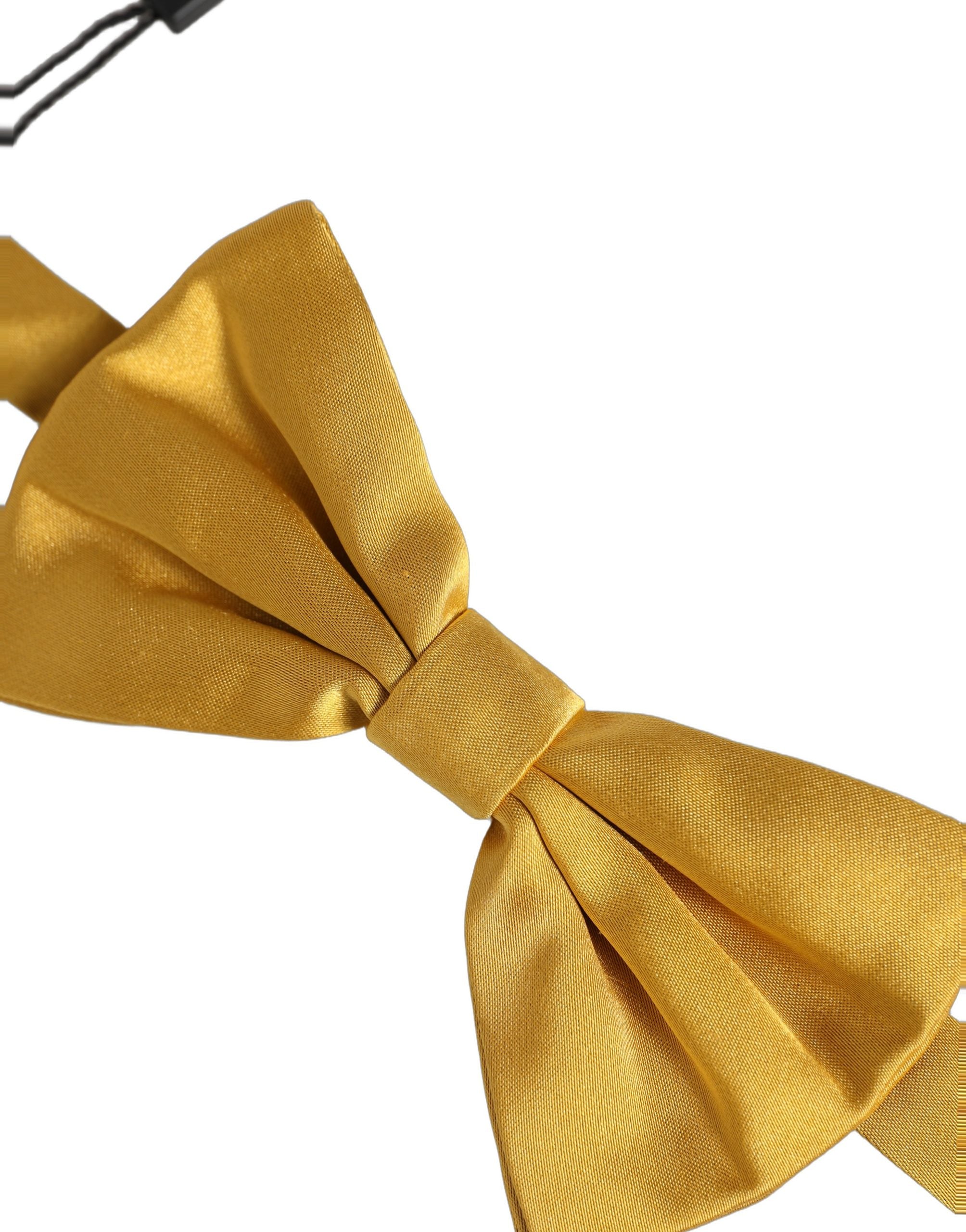 Dolce & Gabbana Dolce & Gabbana Men Yellow 100% Silk Adjustable Neck Papillon Bow Men's Tie
