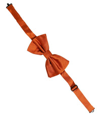 Dolce & Gabbana Dolce & Gabbana Men Orange 100% Silk Adjustable Neck Papillon Bow Men's Tie
