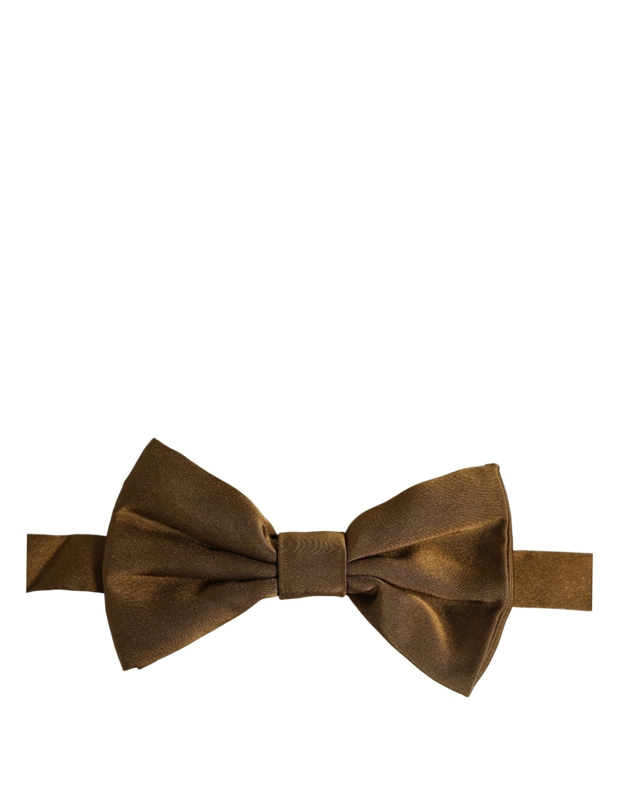Dolce & Gabbana Dolce & Gabbana Men Brown 100% Silk Adjustable Neck Papillon Bow Men's Tie