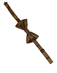 Dolce & Gabbana Dolce & Gabbana Men Brown 100% Silk Adjustable Neck Papillon Bow Men's Tie