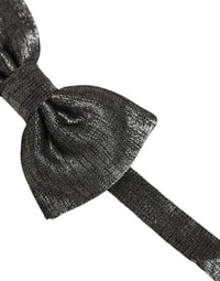 Dolce & Gabbana Dolce & Gabbana Men Metallic Black Silk Adjustable Neck Papillon Bow Men's Tie