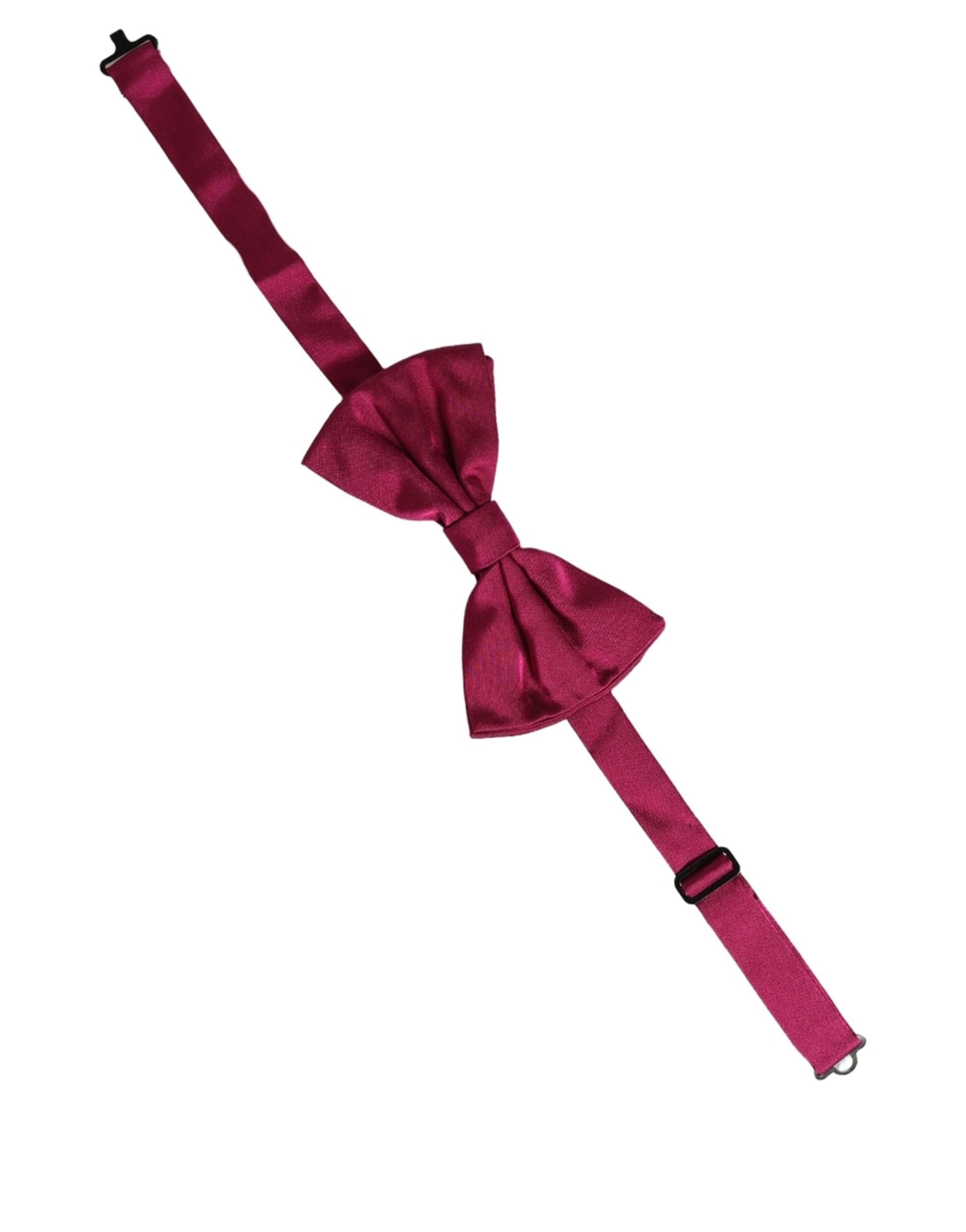 Dolce & Gabbana Dolce & Gabbana Men Burgundy Silk Adjustable Neck Papillon Bow Men's Tie