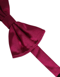 Dolce & Gabbana Dolce & Gabbana Men Burgundy Silk Adjustable Neck Papillon Bow Men's Tie