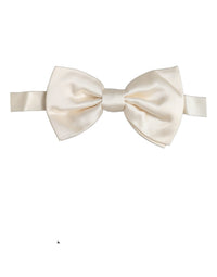 Dolce & Gabbana Dolce & Gabbana Men White 100% Silk Adjustable Neck Papillon Bow Men's Tie