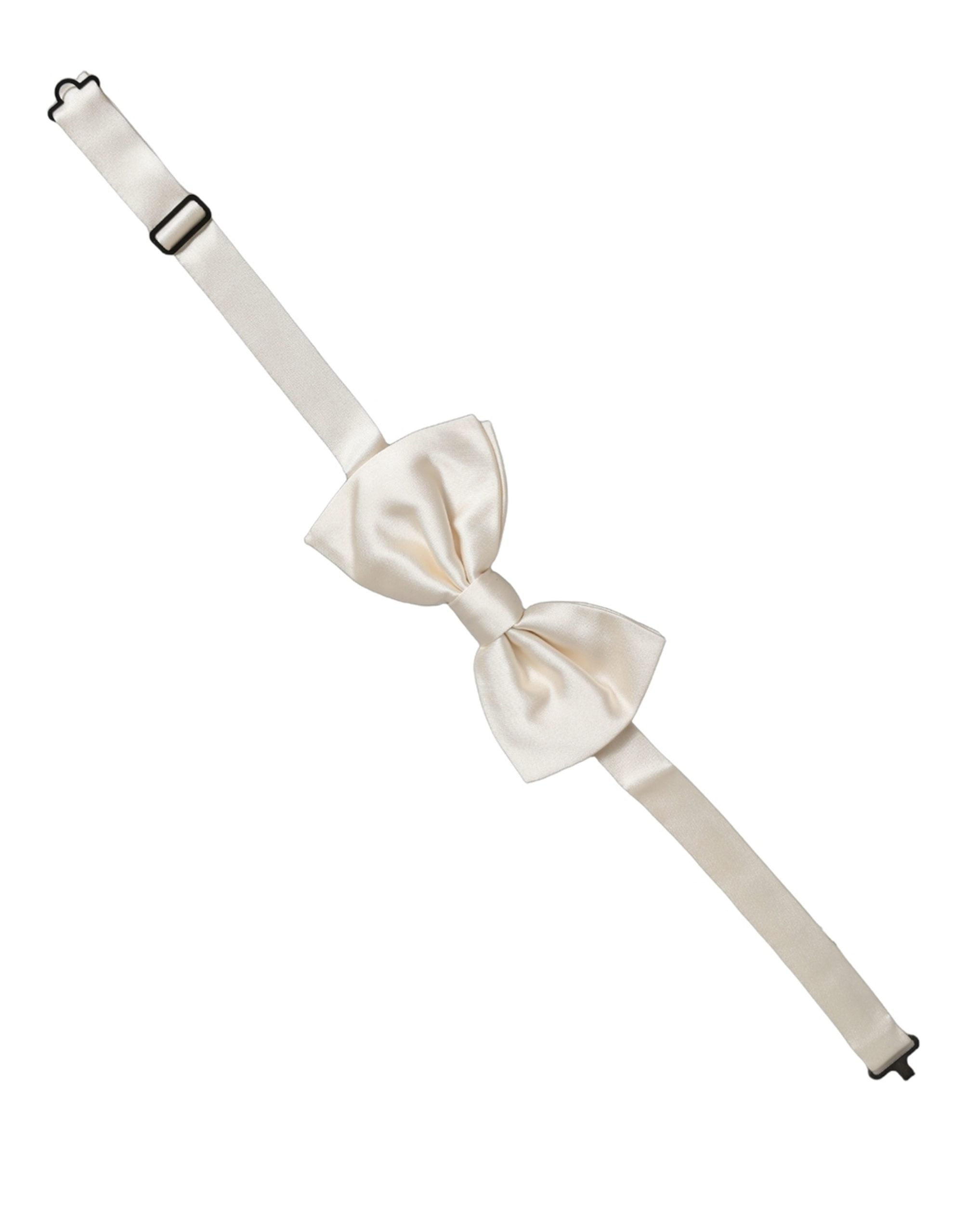 Dolce & Gabbana Dolce & Gabbana Men White 100% Silk Adjustable Neck Papillon Bow Men's Tie