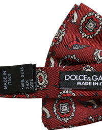Dolce & Gabbana Dolce & Gabbana Men Bordeaux Floral Adjustable Neck Papillon Bow Men's Tie