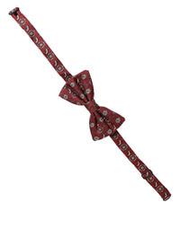Dolce & Gabbana Dolce & Gabbana Men Bordeaux Floral Adjustable Neck Papillon Bow Men's Tie