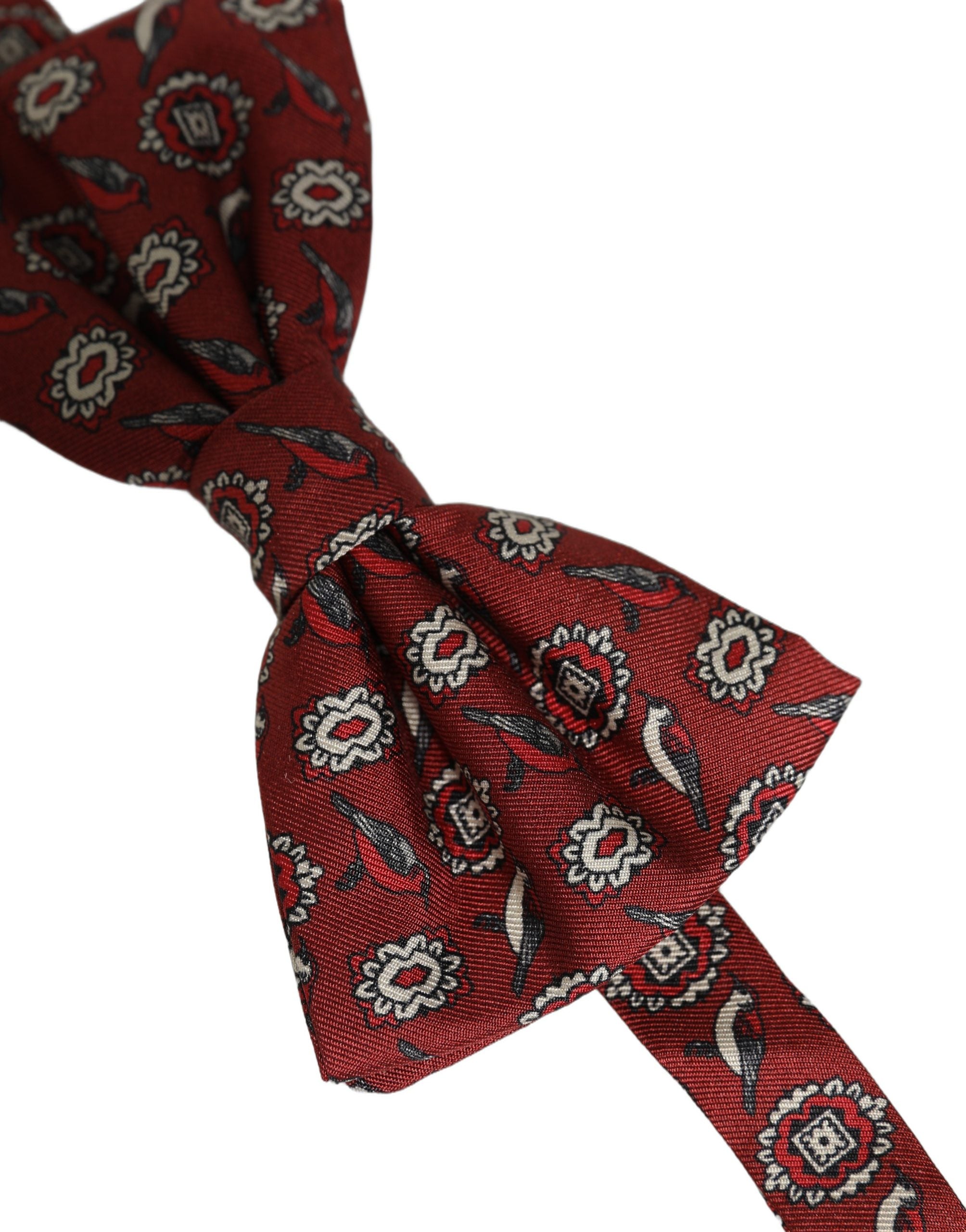 Dolce & Gabbana Dolce & Gabbana Men Bordeaux Floral Adjustable Neck Papillon Bow Men's Tie
