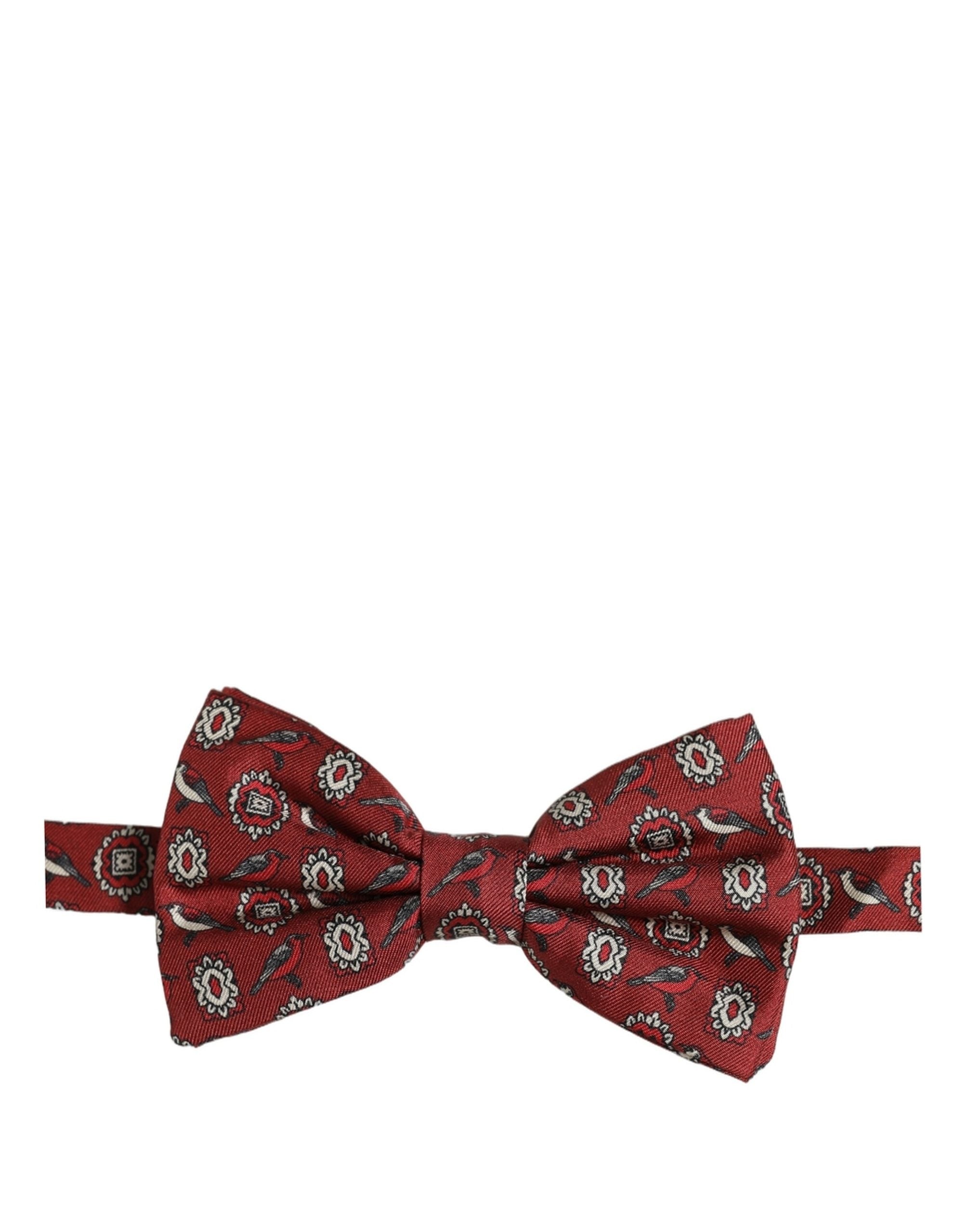 Dolce & Gabbana Dolce & Gabbana Men Bordeaux Floral Adjustable Neck Papillon Bow Men's Tie