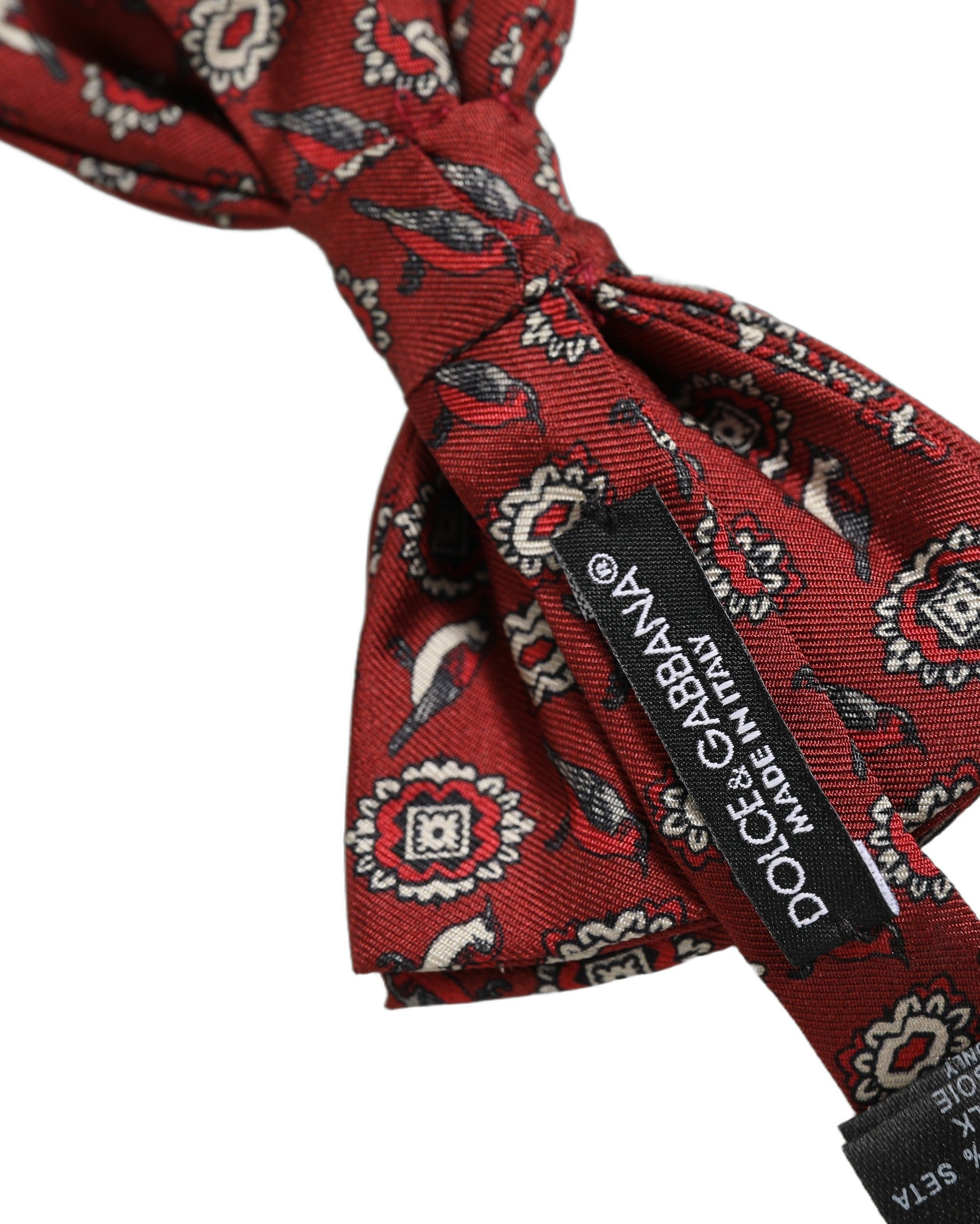 Dolce & Gabbana Dolce & Gabbana Men Bordeaux Floral Adjustable Neck Papillon Bow Men's Tie