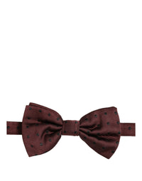 Dolce & Gabbana Dolce & Gabbana Burgundy Polka Dot Silk Adjustable Neck Papillon Bow Men's Tie