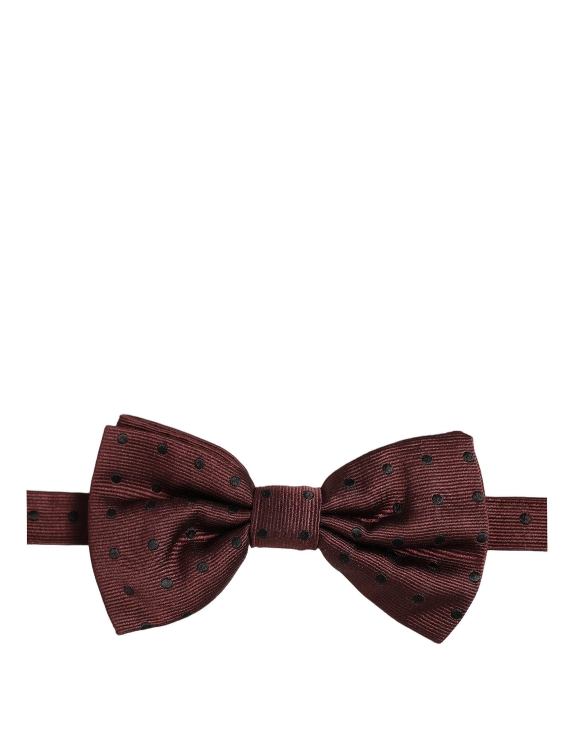 Dolce & Gabbana Dolce & Gabbana Burgundy Polka Dot Silk Adjustable Neck Papillon Bow Men's Tie