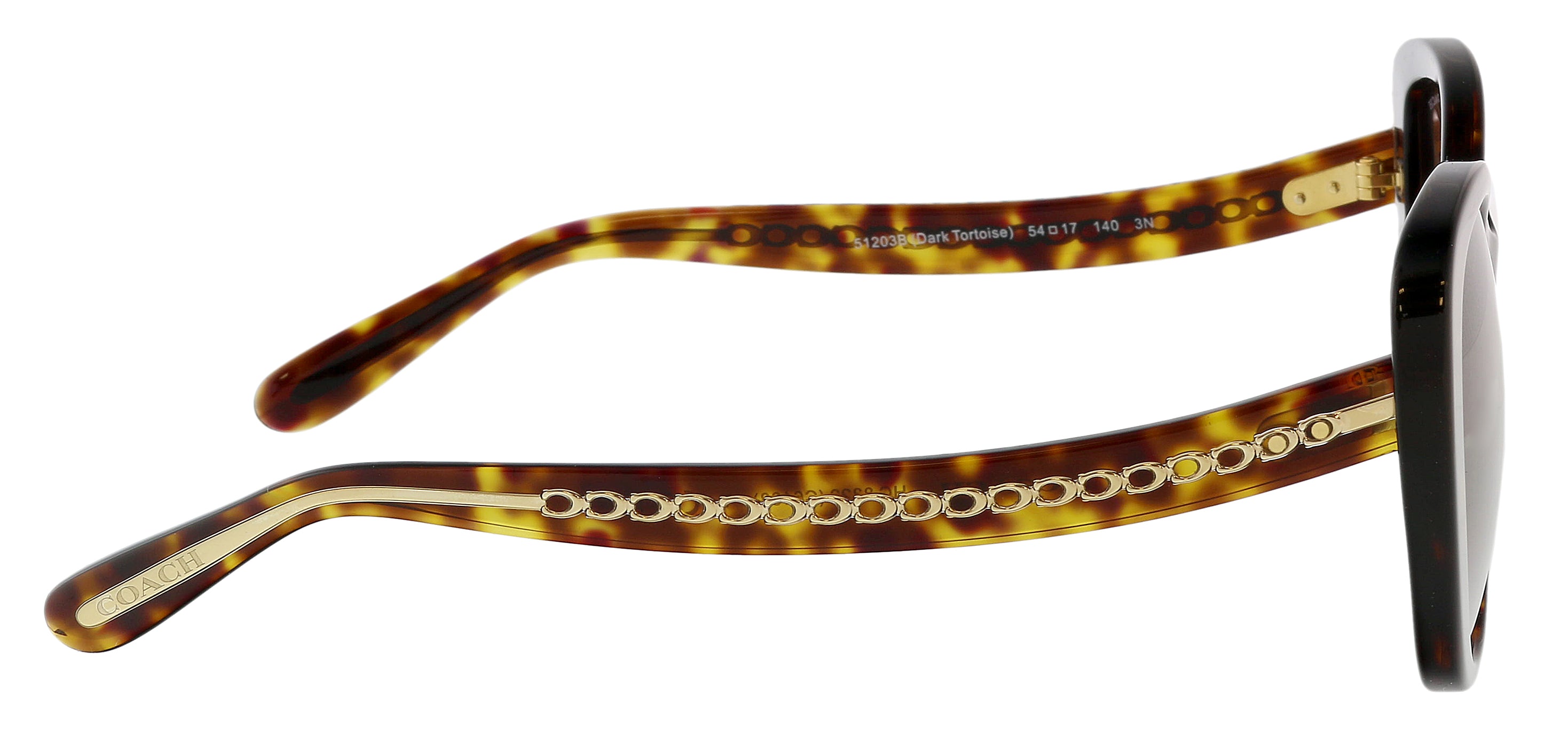 Coach 0HC8322 51203B Full Rim Dark Tortoise Square Sunglasses