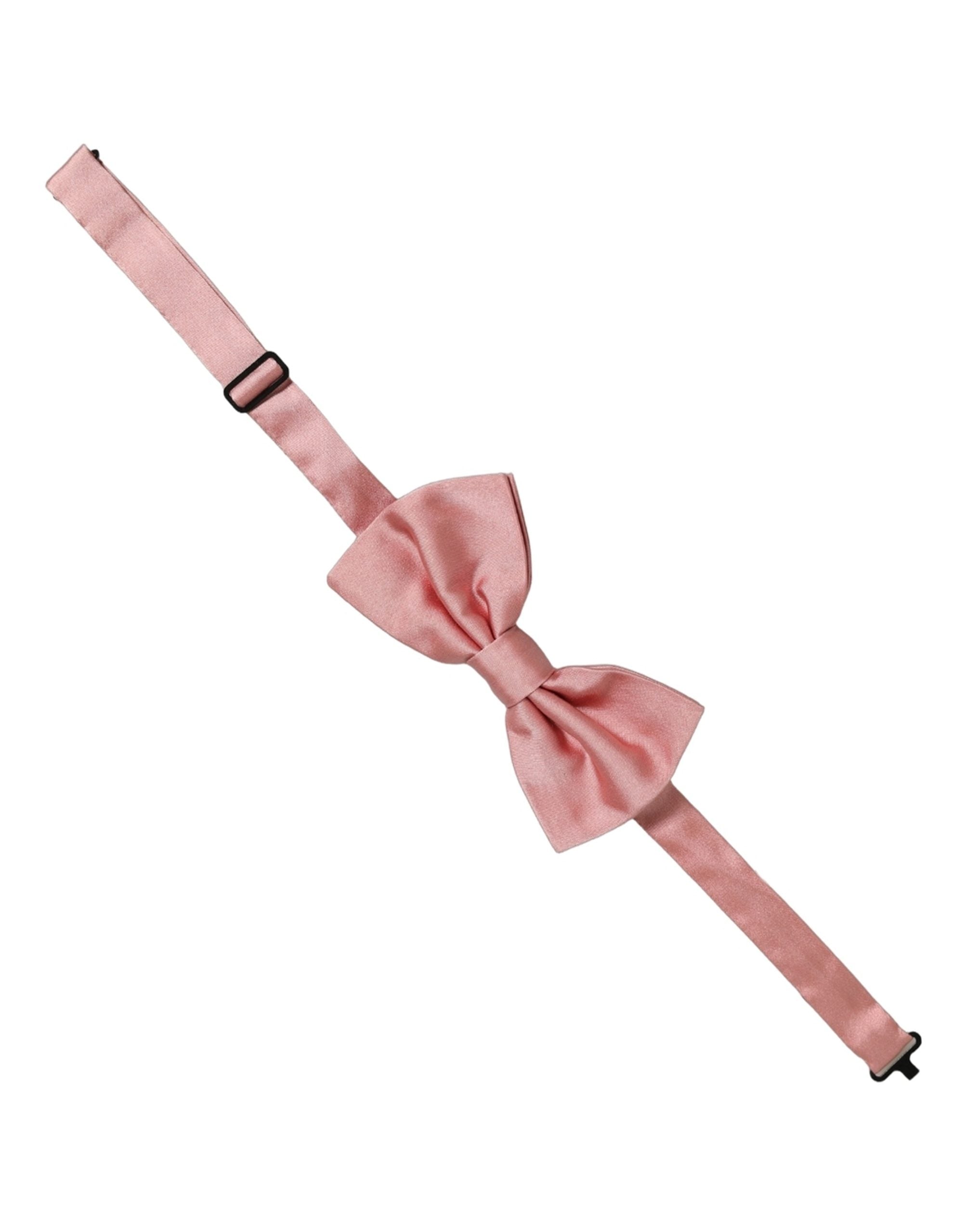 Dolce & Gabbana Dolce & Gabbana Men Light Pink 100% Silk Adjustable Neck Papillon Bow Men's Tie