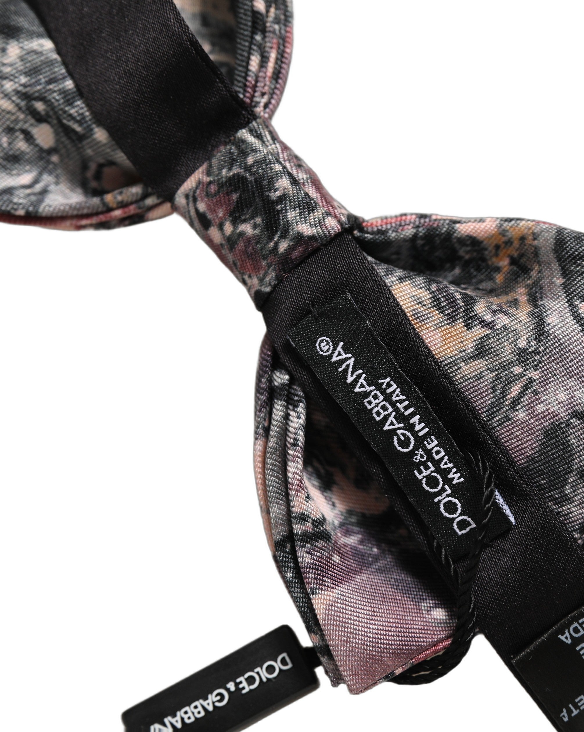 Dolce & Gabbana Dolce & Gabbana Multicolor Marble Silk Adjustable Neck Papillon Bow Men's Tie