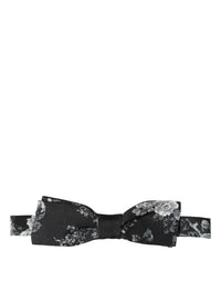 Dolce & Gabbana Dolce & Gabbana Black Floral Silk Adjustable Neck Men Papillon Bow Men's Tie