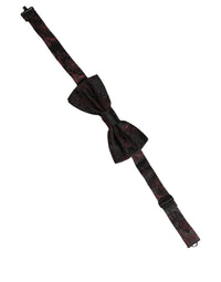 Dolce & Gabbana Dolce & Gabbana Burgundy Paisley Silk Adjustable Neck Papillon Bow Men's Tie