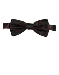 Dolce & Gabbana Dolce & Gabbana Burgundy Paisley Silk Adjustable Neck Papillon Bow Men's Tie