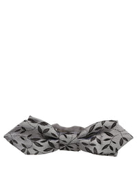 Dolce & Gabbana Dolce & Gabbana Men Gray Abstract Silk Adjustable Neck Papillon Bow Men's Tie