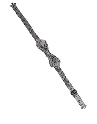 Dolce & Gabbana Dolce & Gabbana Men Gray Abstract Silk Adjustable Neck Papillon Bow Men's Tie