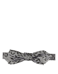Dolce & Gabbana Dolce & Gabbana Men Gray Abstract Silk Adjustable Neck Papillon Bow Men's Tie