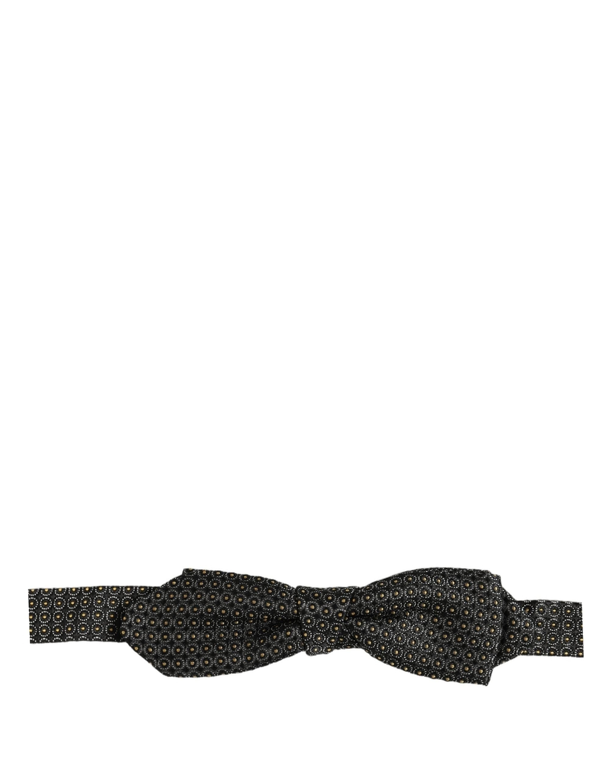 Dolce & Gabbana Dolce & Gabbana Men Black Dotted Silk Adjustable Neck Papillon Bow Men's Tie