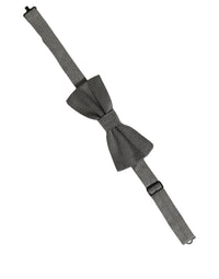 Dolce & Gabbana Dolce & Gabbana Men Gray Silk Patterned Adjustable Neck Papillon Bow Men's Tie