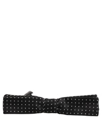 Dolce & Gabbana Dolce & Gabbana Black White Polka Dot Adjustable Neck Papillon Bow Men's Tie