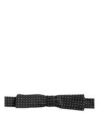 Dolce & Gabbana Dolce & Gabbana Black White Polka Dot Adjustable Neck Papillon Bow Men's Tie