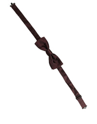 Dolce & Gabbana Dolce & Gabbana Men Brown 100% Silk Adjustable Neck Papillon Bow Men's Tie