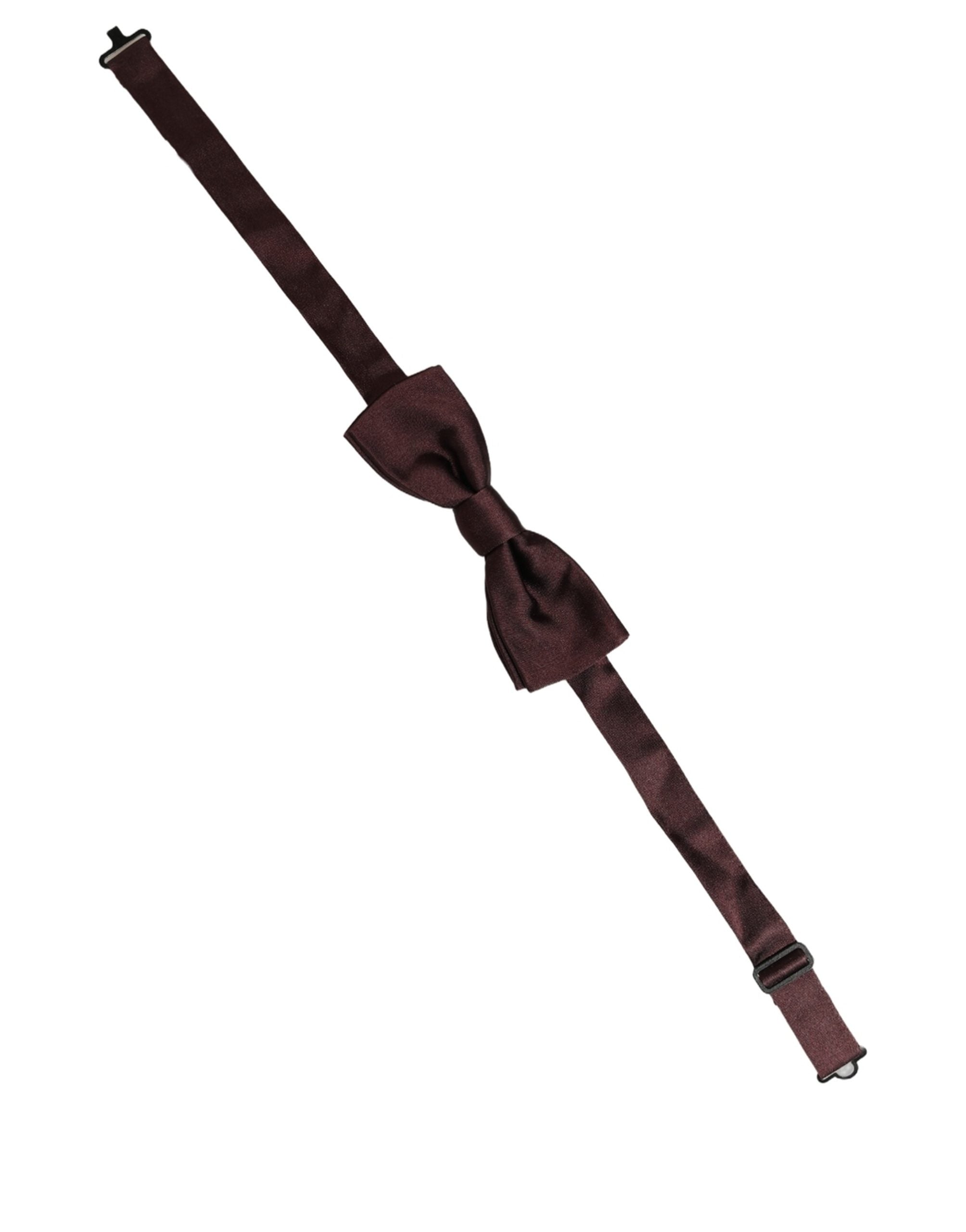Dolce & Gabbana Dolce & Gabbana Men Brown 100% Silk Adjustable Neck Papillon Bow Men's Tie