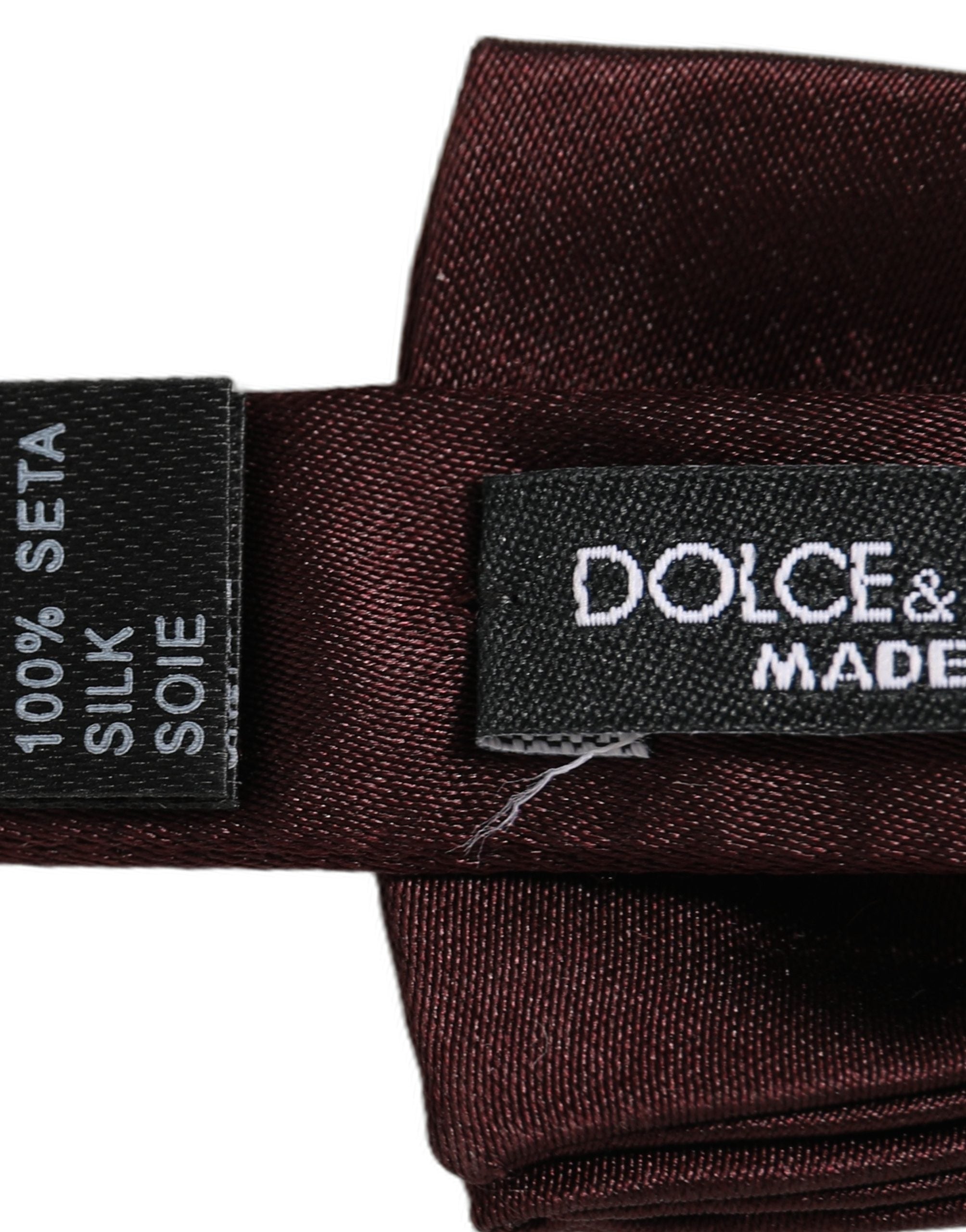 Dolce & Gabbana Dolce & Gabbana Men Brown 100% Silk Adjustable Neck Papillon Bow Men's Tie