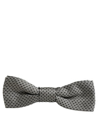 Dolce & Gabbana Dolce & Gabbana Men Gray Silk Patterned Adjustable Neck Papillon Bow Men's Tie