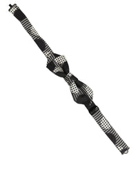 Dolce & Gabbana Dolce & Gabbana Black White Checkered Adjustable Neck Papillon Bow Men's Tie