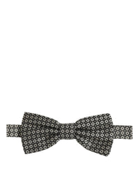 Dolce & Gabbana Dolce & Gabbana Men Gray Silk Patterned Adjustable Neck Papillon Bow Men's Tie