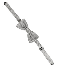 Dolce & Gabbana Dolce & Gabbana Men Black Gray Polka Dot Adjustable Neck Papillon Bow Men's Tie