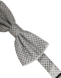 Dolce & Gabbana Dolce & Gabbana Men Black Gray Polka Dot Adjustable Neck Papillon Bow Men's Tie