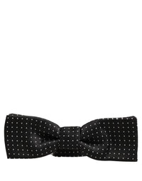 Dolce & Gabbana Dolce & Gabbana Black White Polka Dot Adjustable Neck Papillon Bow Men's Tie