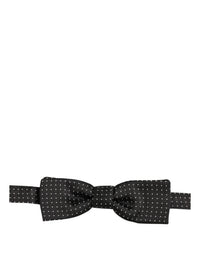 Dolce & Gabbana Dolce & Gabbana Black White Polka Dot Adjustable Neck Papillon Bow Men's Tie