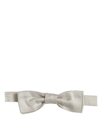 Dolce & Gabbana Dolce & Gabbana Men White 100% Silk Adjustable Neck Papillon Bow Men's Tie