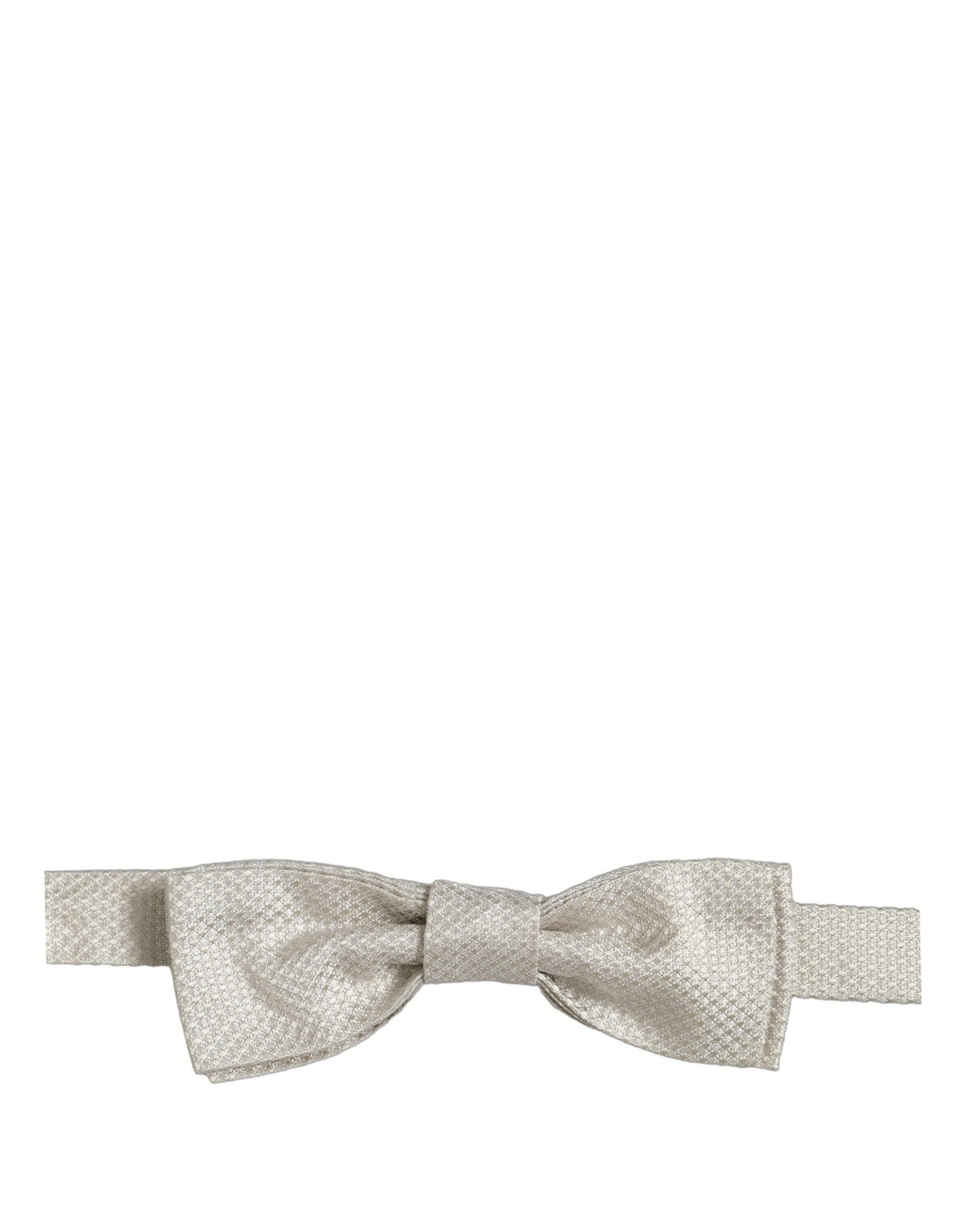 Dolce & Gabbana Dolce & Gabbana Men White 100% Silk Adjustable Neck Papillon Bow Men's Tie