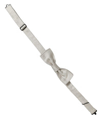 Dolce & Gabbana Dolce & Gabbana Men White 100% Silk Adjustable Neck Papillon Bow Men's Tie