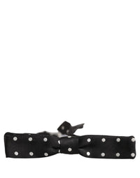 Dolce & Gabbana Dolce & Gabbana Black White Polka Dot Adjustable Neck Papillon Bow Men's Tie