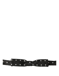 Dolce & Gabbana Dolce & Gabbana Black White Polka Dot Adjustable Neck Papillon Bow Men's Tie